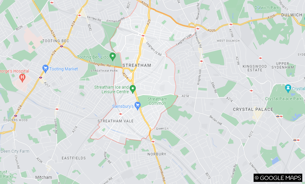We cover Streatham, Tooting, Norwood, Norbury, Crystal Palace and surrounding areas.